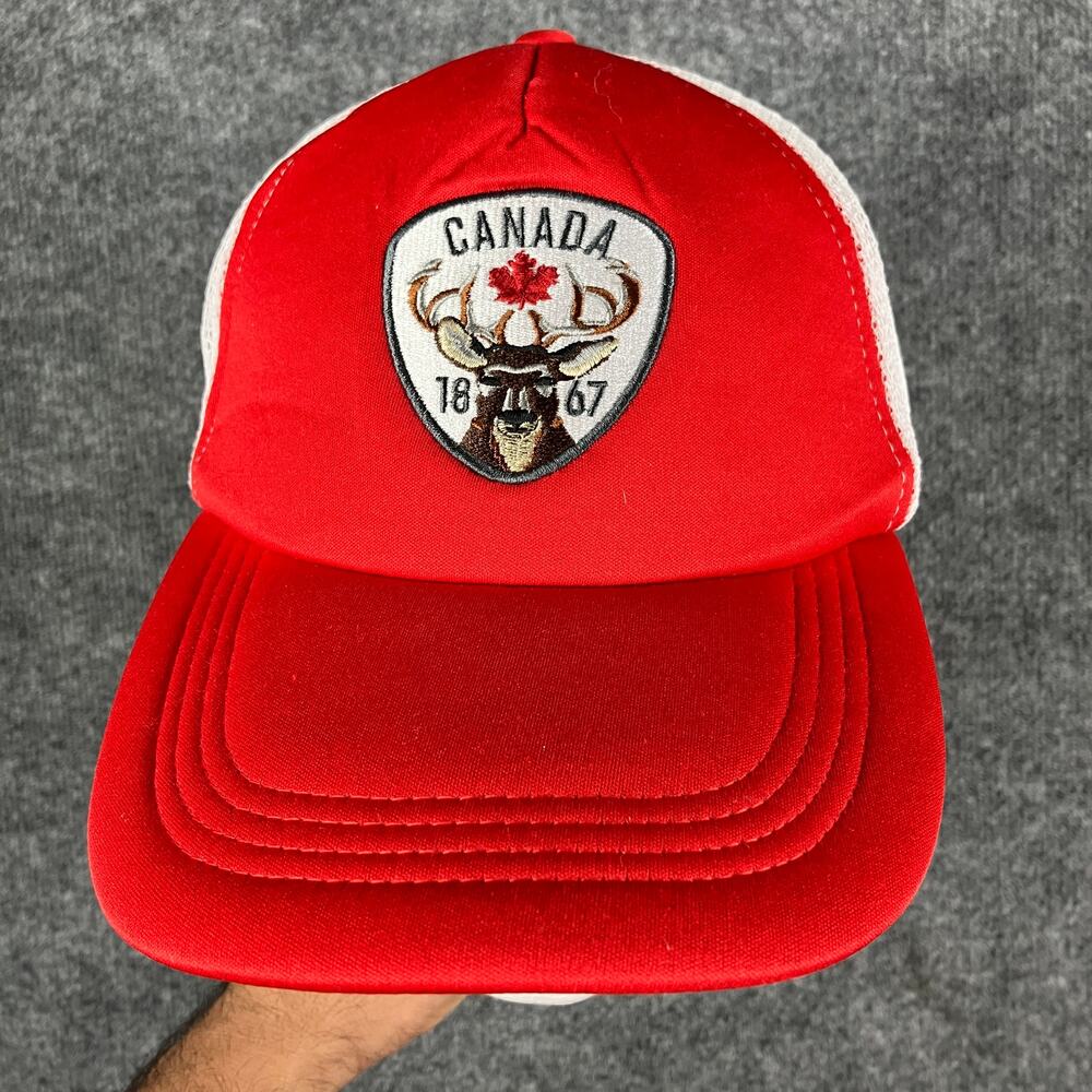 Great Northern Canada‎ Trucker Hat Red Mesh Snapback Cap One Size